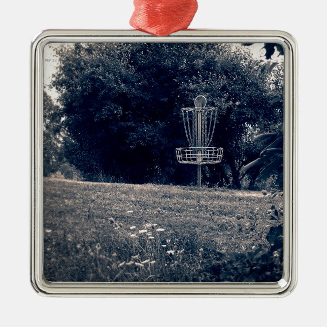Frisbee Disk Golf Basket Julgransprydnad Metall (Framsidan)