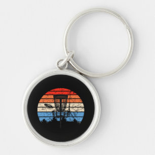 Frisbee Golf Disk Golf Retro Rund Silverfärgad Nyckelring
