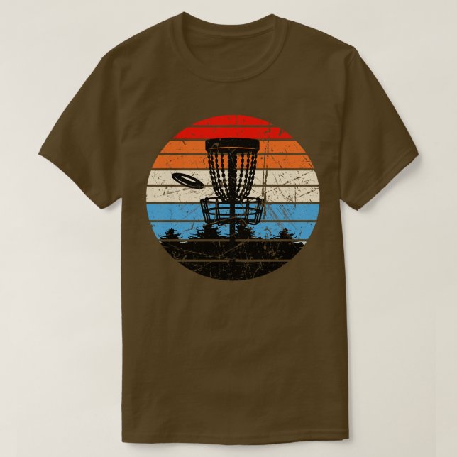 Frisbee Golf Disk Golf Retro T Shirt (Design framsida)