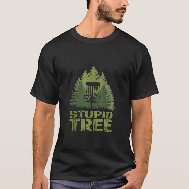 Frisbee Golf Disk Sport Stupid Träd Funny Disk Gol T Shirt (Framsida)