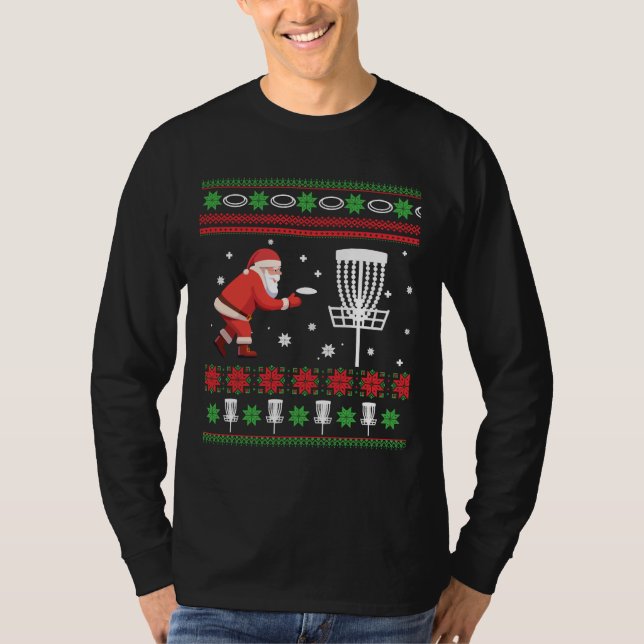 Frisbee Golf Ugly Christmas Sweater T Shirt (Framsida)
