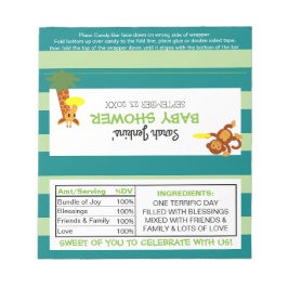 Frisbee Jungle Baby Shower Favor Candy Wrappers Anteckningsblock