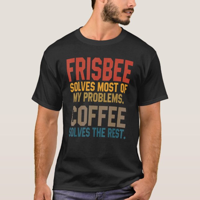 Frisbee löser mina problem kaffe Golfing U T Shirt (Framsida)