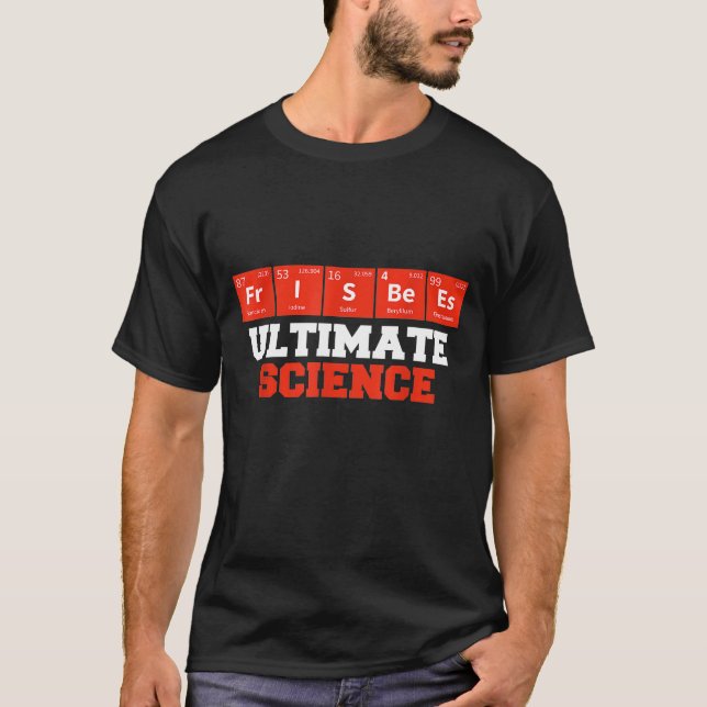 Frisbee Periodic Bord Inslag Frisbees Science D T Shirt (Framsida)