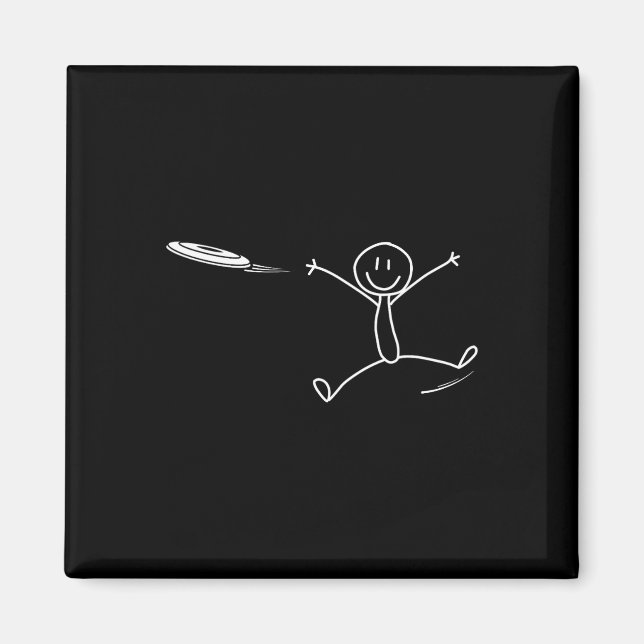 Frisbee Stickman Disc Golf Funny Ultimate Frisbee  Magnet (Framsidan)