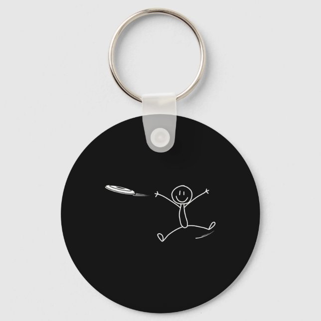 Frisbee Stickman Disc Golf Funny Ultimate Frisbee  Nyckelring (Framsida)