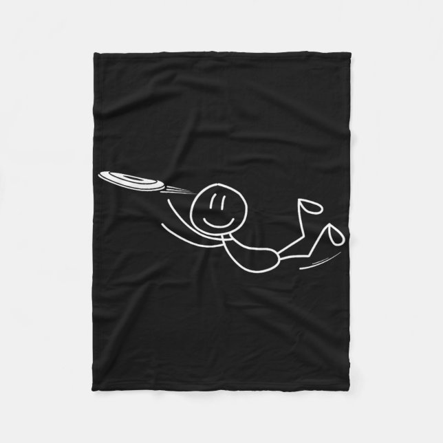 Frisbee Stickman Disc Golf Rolig Ultimate Frisbee  Fleecefilt (Framsidan)