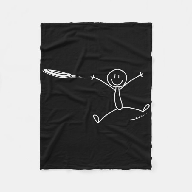Frisbee Stickman Disc Golf Rolig Ultimate Frisbee  Fleecefilt (Framsidan)