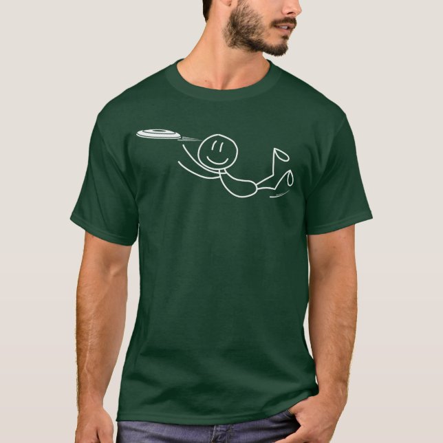 Frisbee Stickman Disc Golf Rolig Ultimate Frisbee  T Shirt (Framsida)