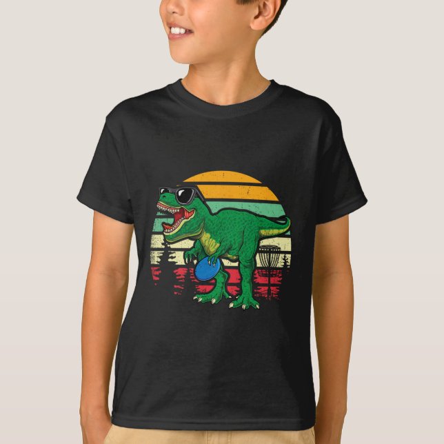 Frisbees Dino Söt T Rex Dinosaur Barn Pojkar Skiva Shirt (Framsida)