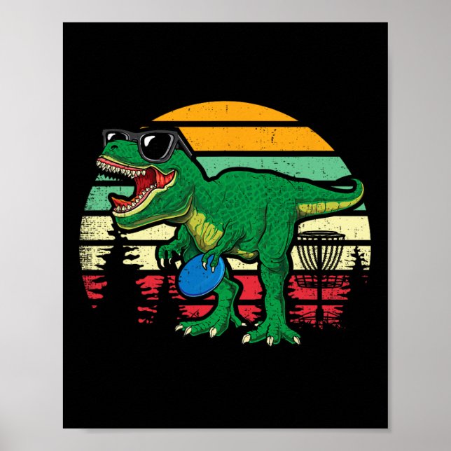 Frisbees Dino Söt T Rex Dinosaurie Barn Pojkar Ski Poster (Framsidan)