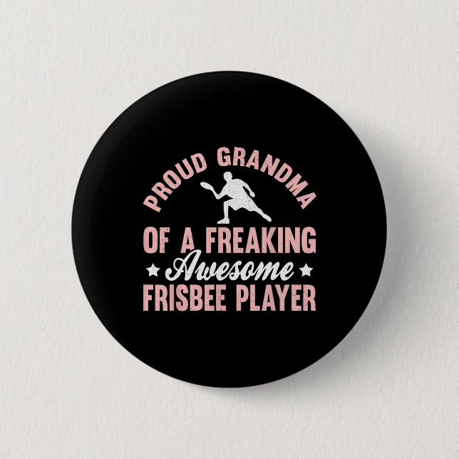 Frisbeespelare Ultimate Frisbee Discgolf Mormor  Knapp (Framsida)
