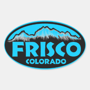Frisco Colorado blue oval-klistermärken Ovalt Klistermärke