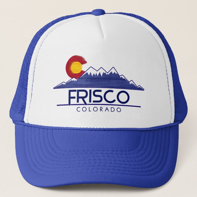 Frisco Colorado wood Mountains hat Truckerkeps (Framsida)