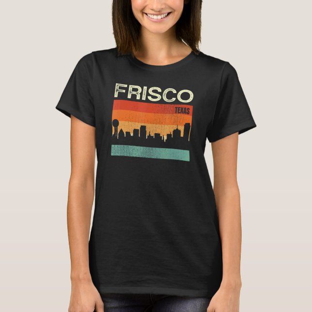 Frisco Texas stadssilhuett T Shirt (Framsida)