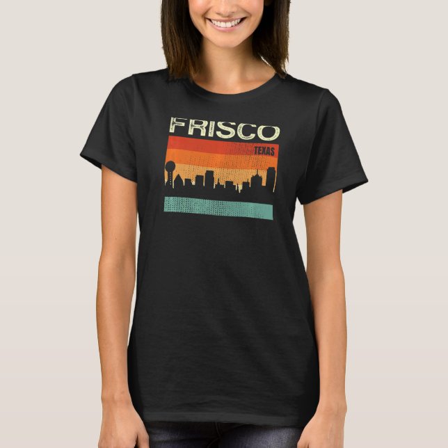 Frisco Texas Town Skyline T Shirt (Framsida)