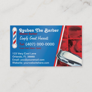 Frisersalongbarberare (barberarepolen och visitkort