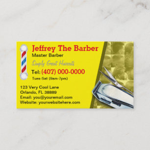 Frisersalongbarberare (barberarepolen och visitkort