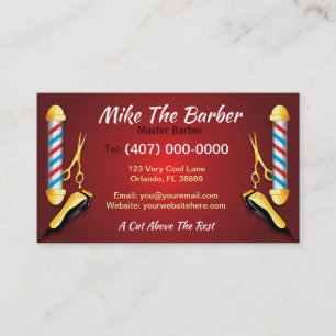 Frisersalonglojalitetkort (barberarepolen och visitkort