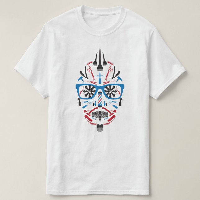 frisersalongsockerskalle t shirt (Design framsida)