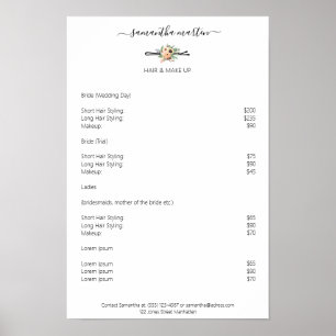 Friseur Hanadel Blumen Preislyssen Poster