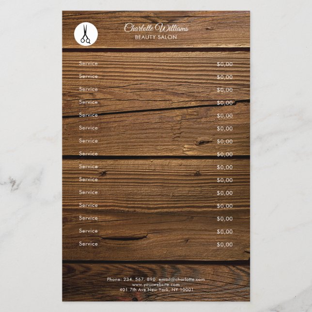 Friseur Rustikal Flyer (Framsidan)