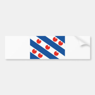 Frisia Friesland-flagga vid landet Bildekal
