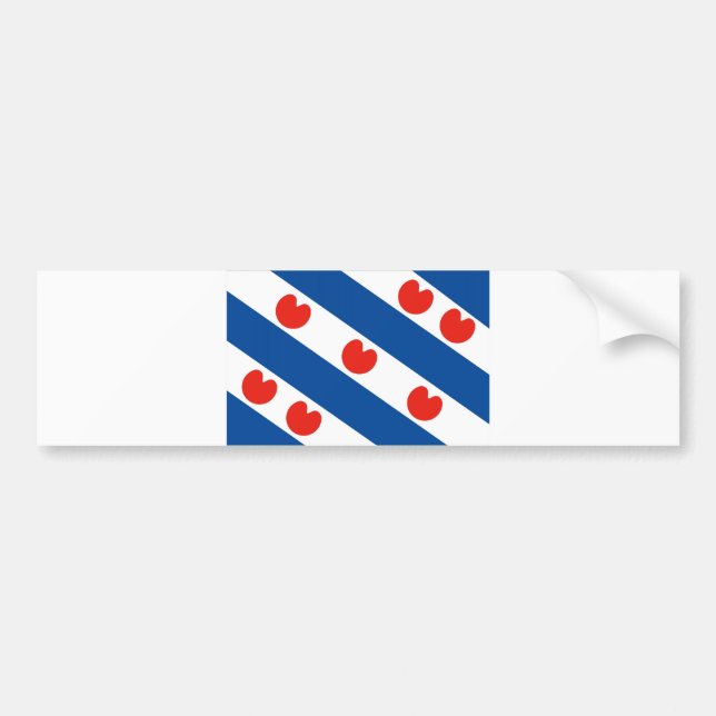 Frisia Friesland-flagga vid landet Bildekal (Framsidan)