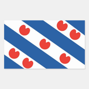 Frisia frisian flagga netherlands land rektangulärt klistermärke