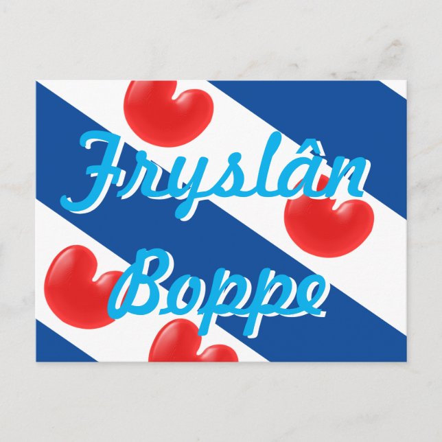 Frisian anpassade text Fryslan Boppe Vykort (Framsida)