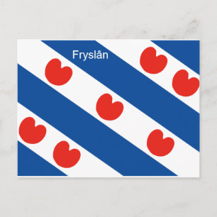 Frisian flagga Friesland Holland Vykort