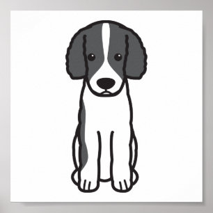 Frisian Vatten Hund Tecknad Poster