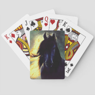 Frisisk glöd, frisisk häst, svart hingst/mardröm casinokort