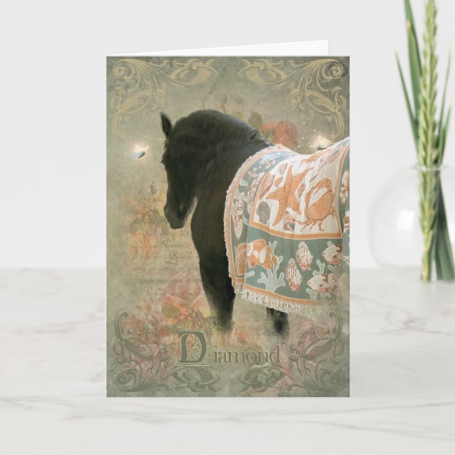 Frisisk häst - gratulationskort helgkort (Framsida)