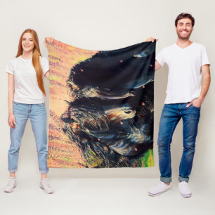 Frisiska hästar, svarta hingstar/stall, Wisteria Fleecefilt