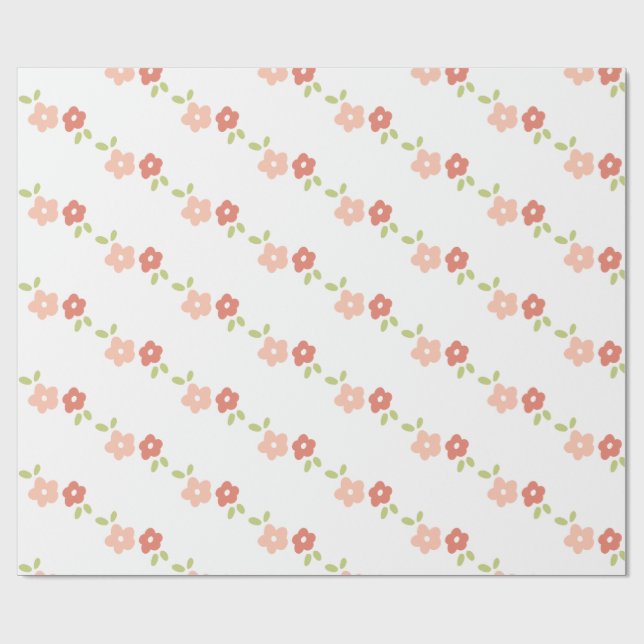 Frisk Blomma Presentpapper (Platt)