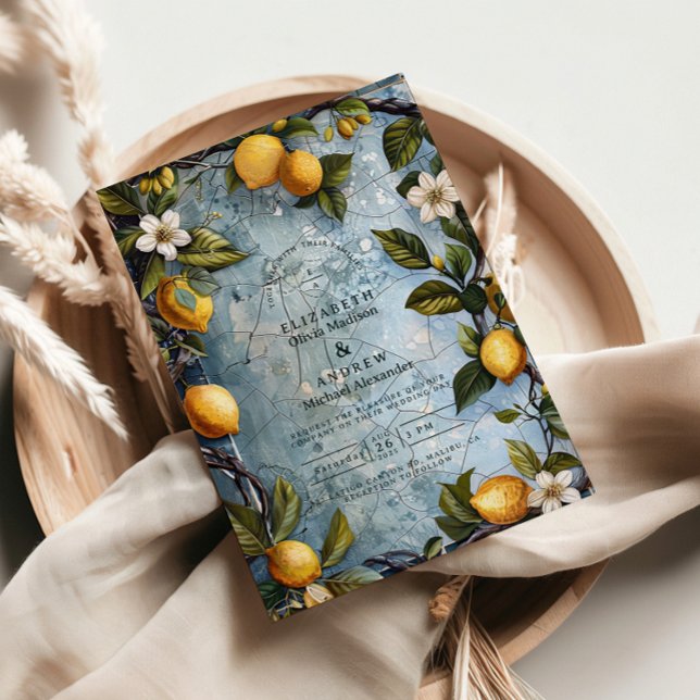 Frisk Citrus Botanisk Bröllop Inbjudningar (Skapare uppladdad)