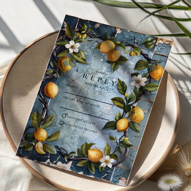 Frisk Citrus Botanisk Bröllop OSA Kort (Skapare uppladdad)