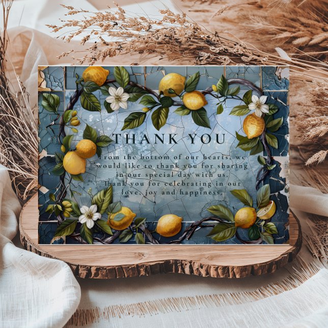 Frisk Citrus Botanisk Bröllop Tack Kort (Skapare uppladdad)