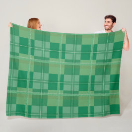 Frisk Plaid Fleece i Smaragd och Salvia med Esteti