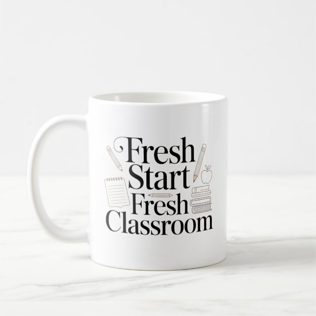 Frisk Start Frisk Klassrumslärare Citat Kaffemugg (Vänster)