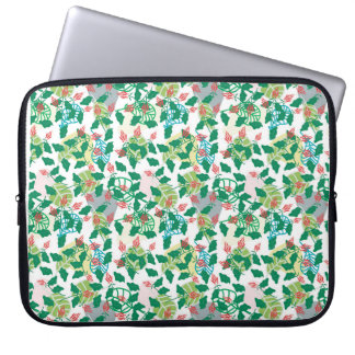 Frisk tropisk bladrik blommig design laptop fodral