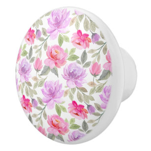 Frisk vårstämning: Rosa och lila blomsterdesign Knopp