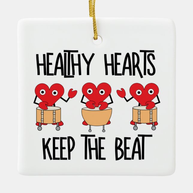 Friska hjärtan julgransprydnad keramik (Framsida)