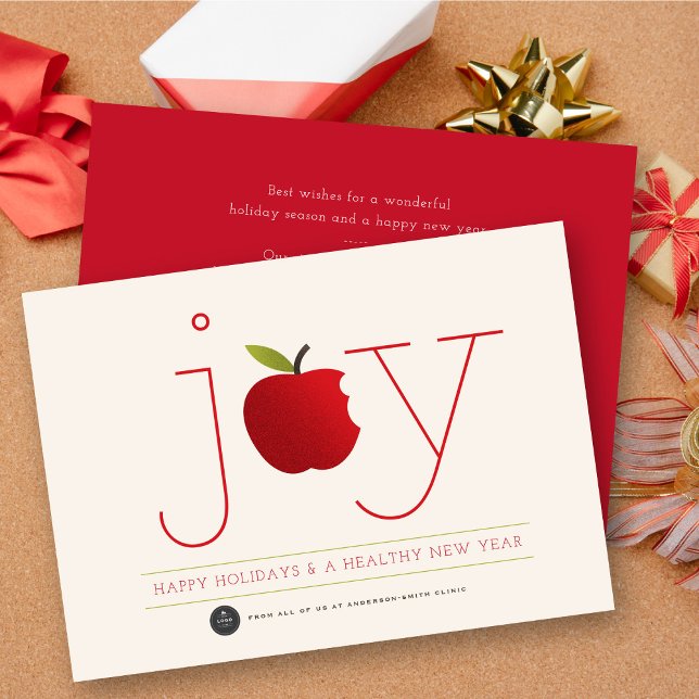 Friska Joy Red Apple Healthcare Modern Business Julkort (Skapare uppladdad)