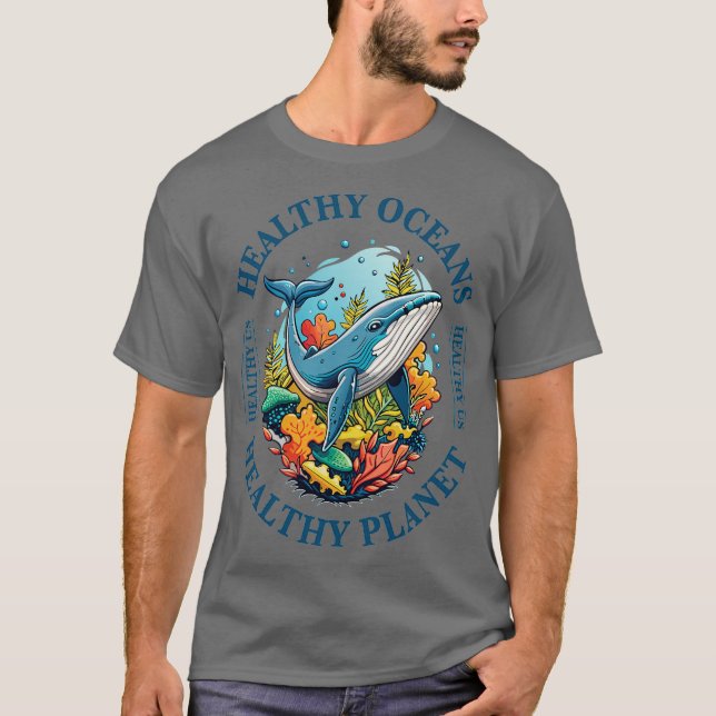 friska oceaner och friska planeter t shirt (Framsida)