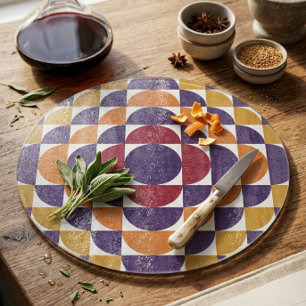 Friska Retro Cirklar Dekorativ Glasskärbräda