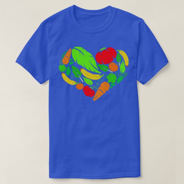 Friska Veggie Heart för vegetarian och Vegan T Shirt (Design framsida)