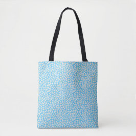 Friska vita blommor baby blue tygkasse