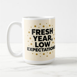 Friskt år låga förväntningar kaffemugg